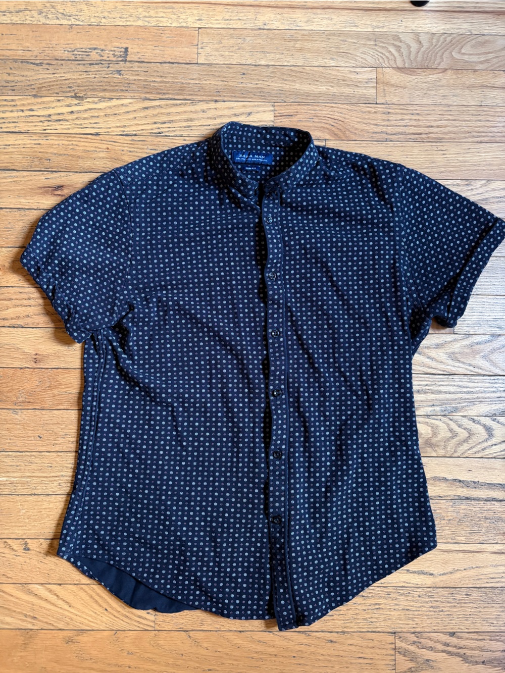 Zara Navy Blue Polka Dot Button Romper
